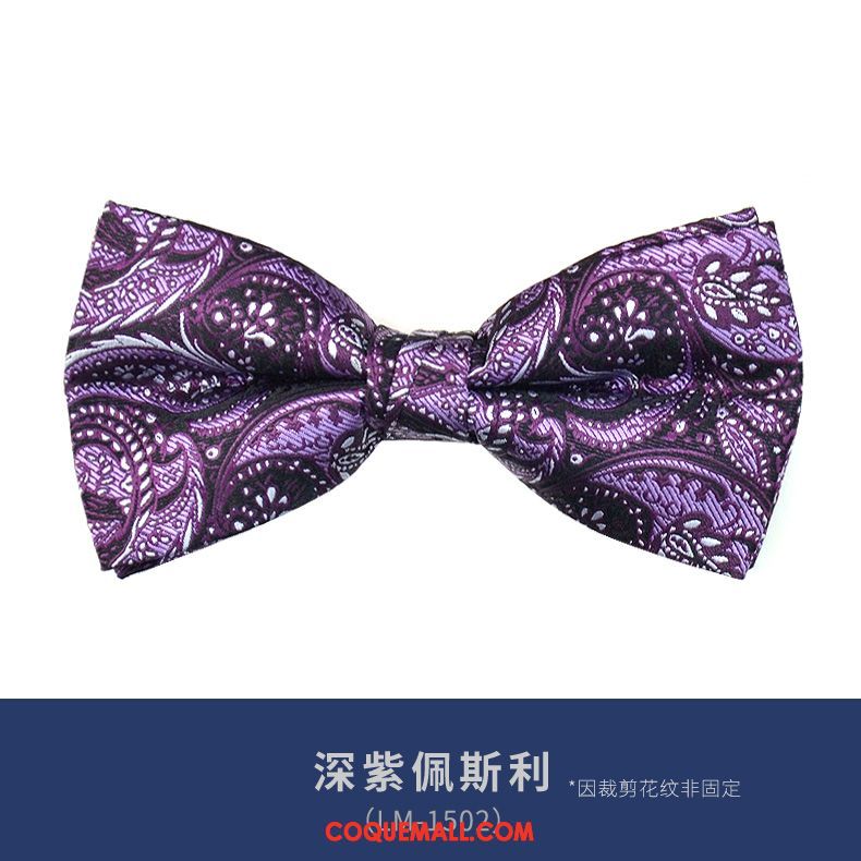 Nœud Papillon Homme Violet Modèle Britanique, Nœud Papillon Vêtements De Cérémonie Arc