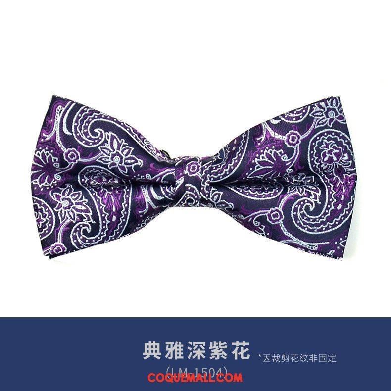 Nœud Papillon Homme Violet Modèle Britanique, Nœud Papillon Vêtements De Cérémonie Arc