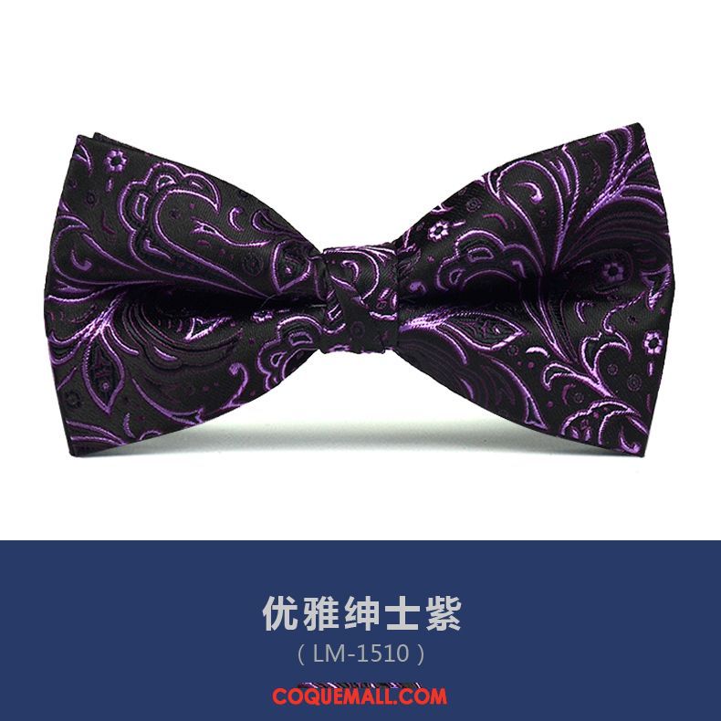 Nœud Papillon Homme Violet Modèle Britanique, Nœud Papillon Vêtements De Cérémonie Arc