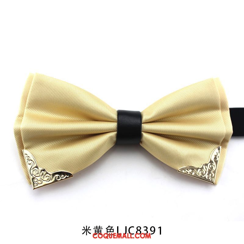 Nœud Papillon Homme Élégant Vêtements De Cérémonie Entreprise, Nœud Papillon Qualité Arc Gold