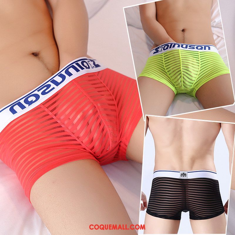 Shorty Homme Blanc Sexy Personnalité, Shorty Noir Très Mince Hell Fluoreszenz