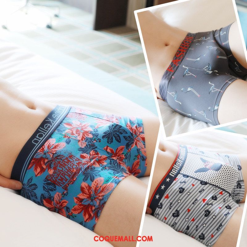 Shorty Homme Fleur Coton Personnalité, Shorty Cœur Respirant