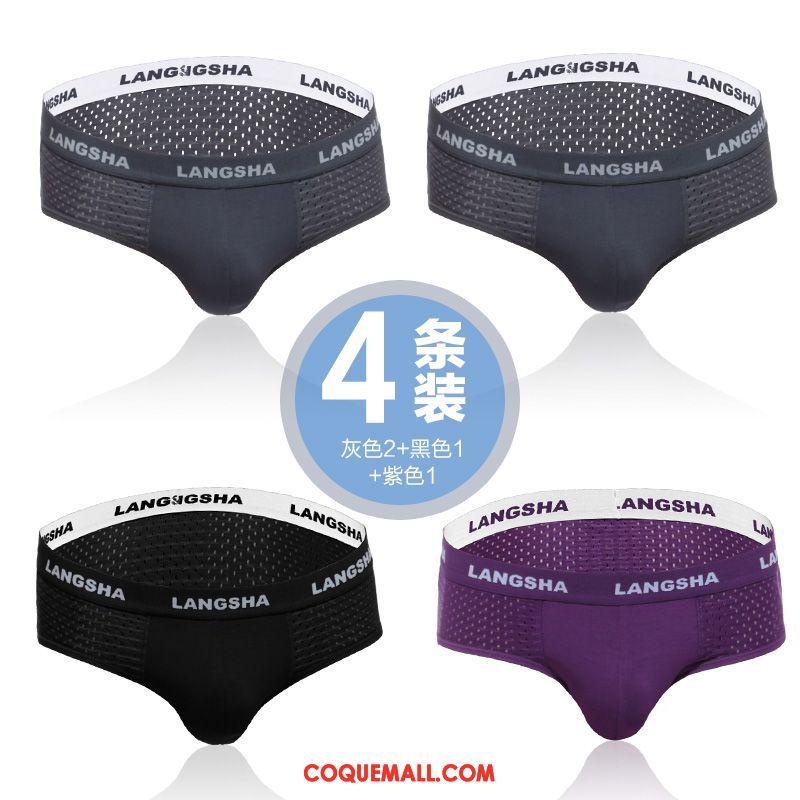 Shorty Homme Violet Sport Taille Basse, Shorty Court Triangle