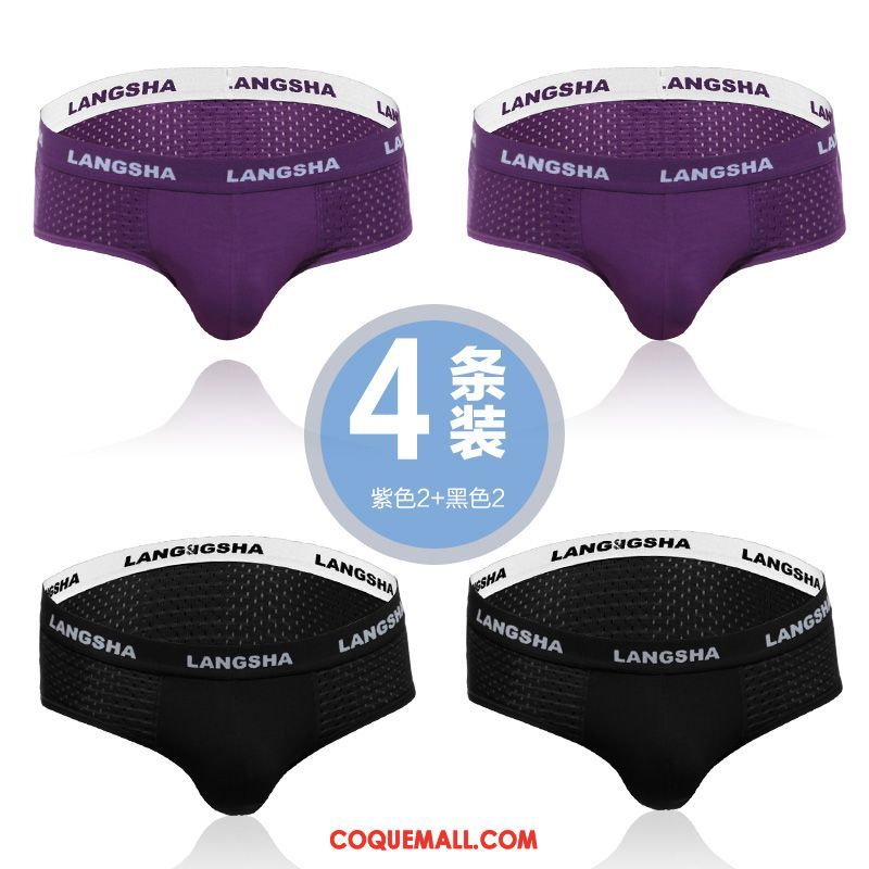 Shorty Homme Violet Sport Taille Basse, Shorty Court Triangle