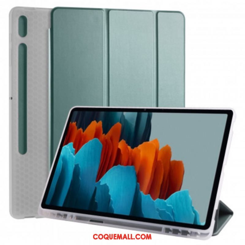 Smart Case Samsung Galaxy Tab S8 Plus / S7 Plus Silicone et Simili Cuir