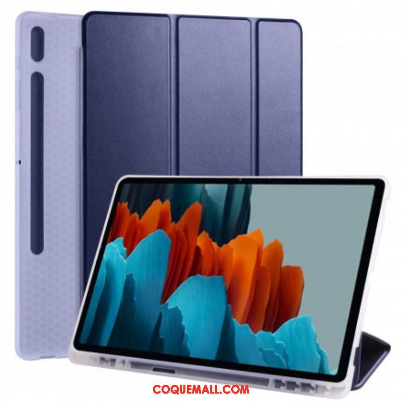 Smart Case Samsung Galaxy Tab S8 Plus / S7 Plus Silicone et Simili Cuir