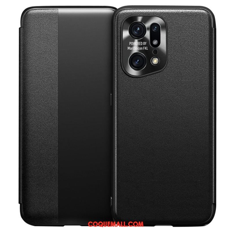 View Cover Oppo Find X5 Pro Simili Cuir