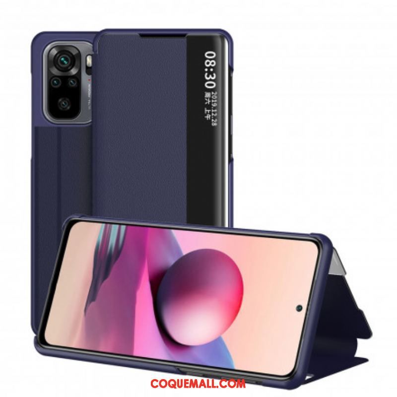 View Cover Xiaomi Redmi Note 10/10S/Poco M5s Simili Cuir Premium