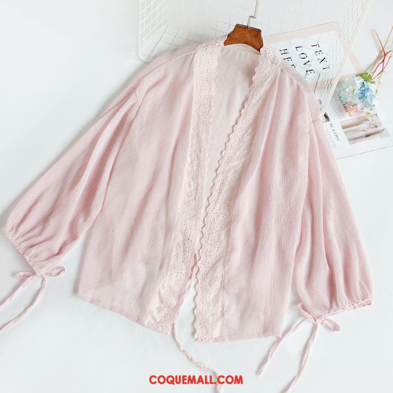 Vêtement Anti Uv Femme Le Nouveau Rose Manteau, Vêtement Anti Uv Très Mince Cardigan