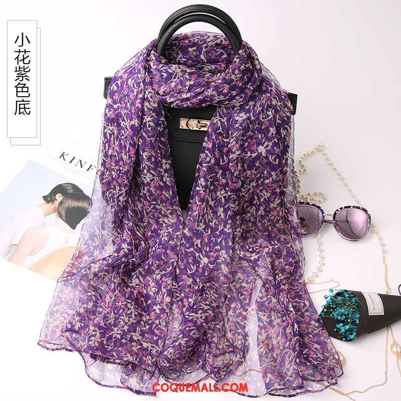 Écharpe Femme L'automne Soie Mulberry Soie, Écharpe Le Nouveau Violet