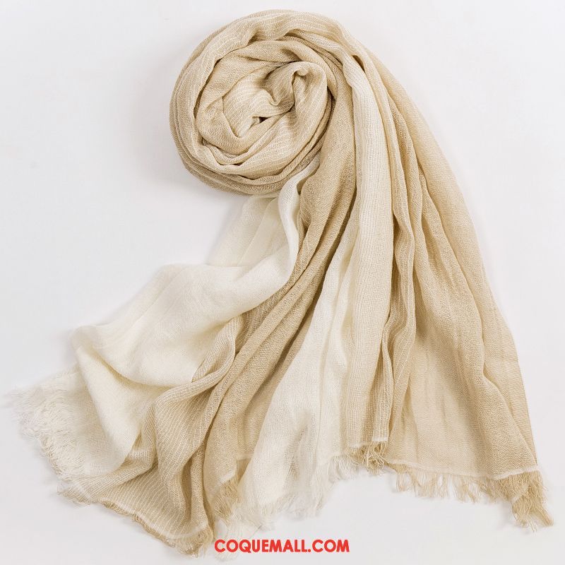 Écharpe Femme Lin Section Mince Crème Solaire, Écharpe Châle Multifonctions
