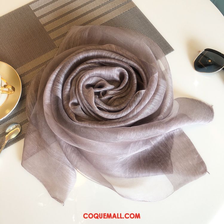 Écharpe Femme Soie Châle La Laine, Écharpe Rose Pure Couleur