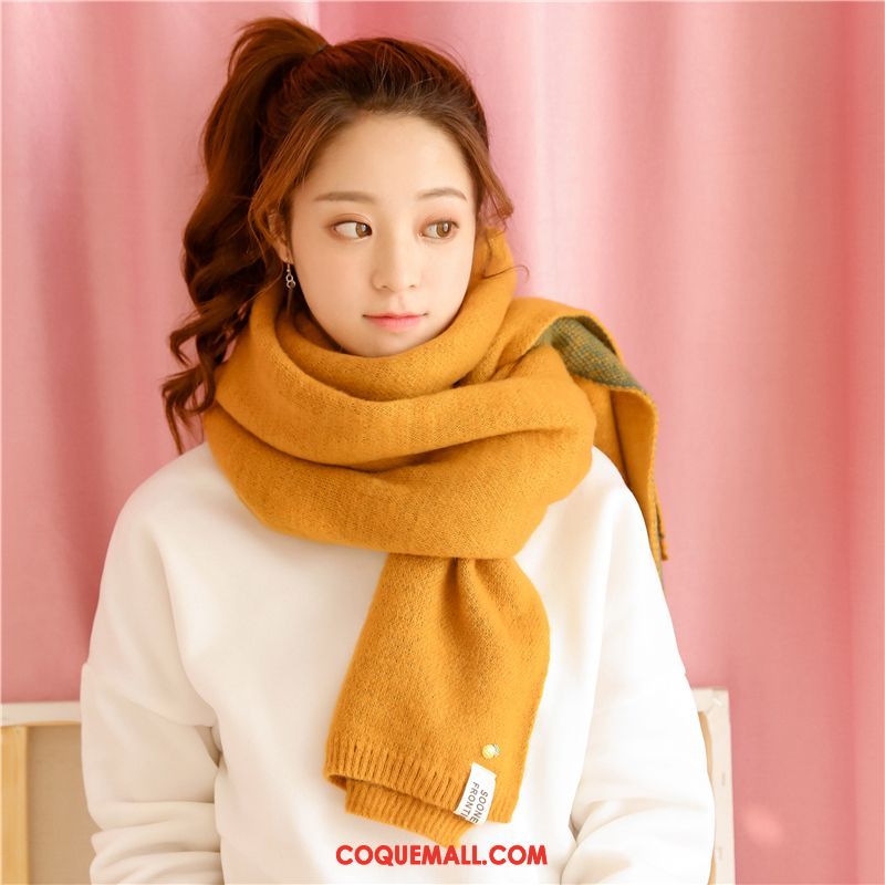 Écharpe Femme Tricot Frais Rouge, Écharpe Plus Épais Doux