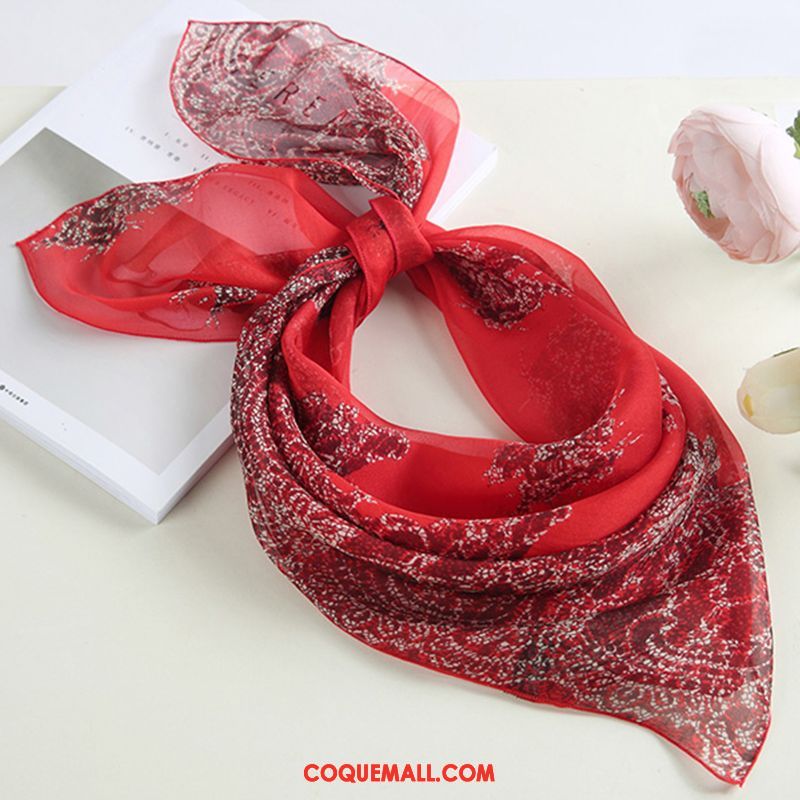 Écharpe Femme Été Foulard Soie Mulberry, Écharpe Crème Solaire Soie