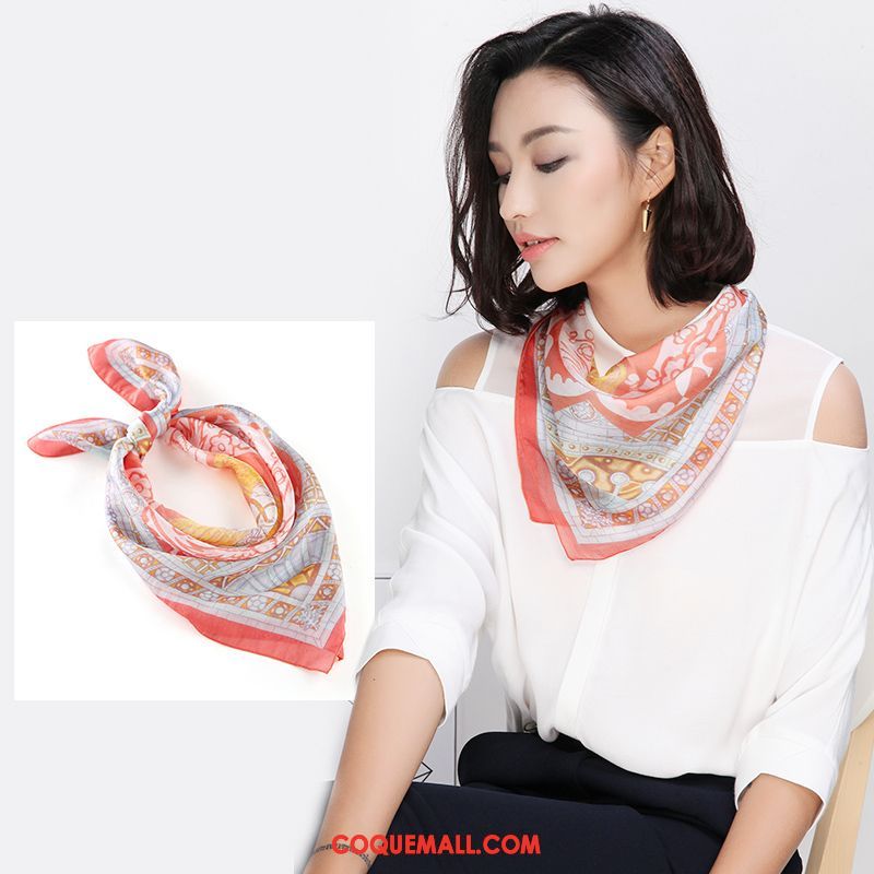 Écharpe Femme Été Foulard Soie Mulberry, Écharpe Crème Solaire Soie