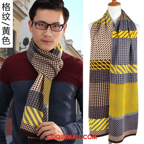 Écharpe Homme Hiver Mode Étudiant, Écharpe Jeunesse De Laine