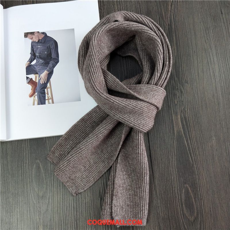 Écharpe Homme Tricot Collier Noir, Écharpe Rouge Hiver