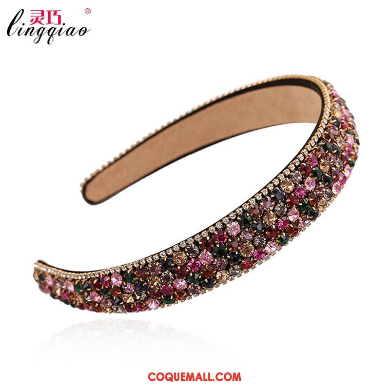 Épingle À Cheveux Femme Pierres De Strass Bandes Cheveux Ornements De Cheveux, Épingle À Cheveux Couleur Côté Large Gold