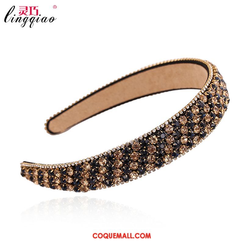 Épingle À Cheveux Femme Pierres De Strass Bandes Cheveux Ornements De Cheveux, Épingle À Cheveux Couleur Côté Large Gold