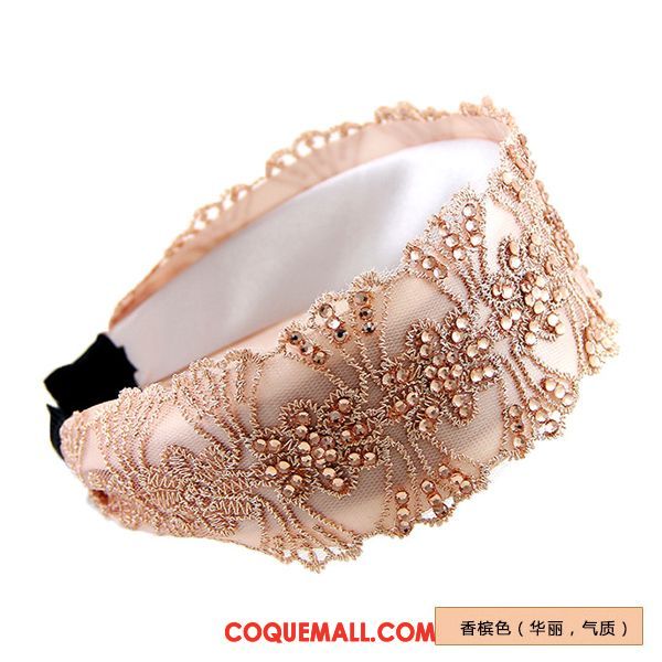 Épingle À Cheveux Femme Tempérament Dentelle Blanc, Épingle À Cheveux Tissu Pierres De Strass