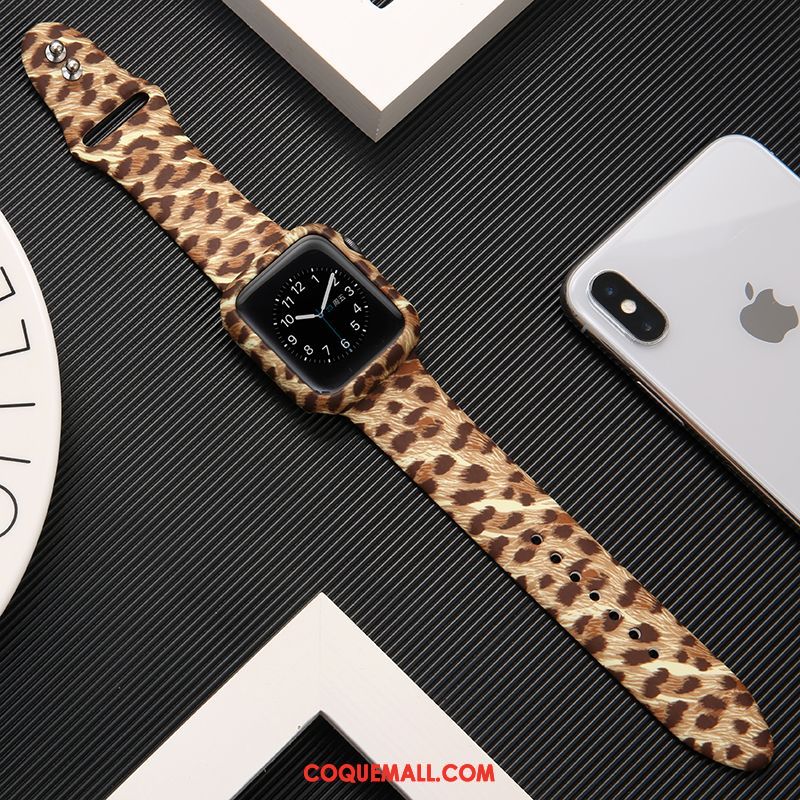 Étui Apple Watch Series 1 Noir Silicone Imprimé, Coque Apple Watch Series 1 Protection Marque De Tendance