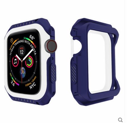 Étui Apple Watch Series 1 Silicone Protection Incassable, Coque Apple Watch Series 1 Border Bleu