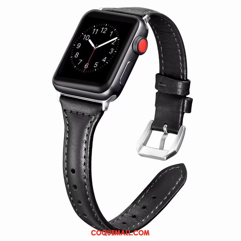 Étui Apple Watch Series 2 Rose Côté Fin Cuir Véritable, Coque Apple Watch Series 2