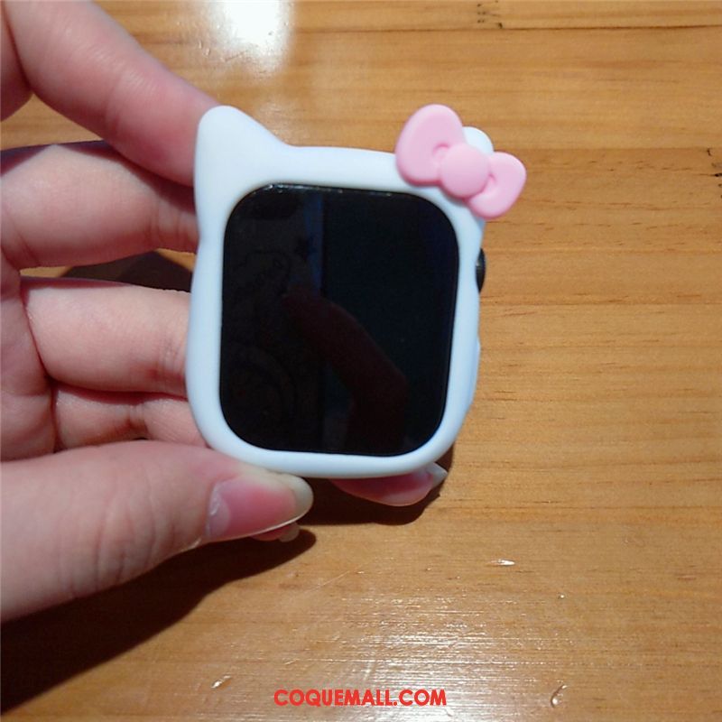 Étui Apple Watch Series 2 Rose En Silicone Blanc, Coque Apple Watch Series 2 Papillon Incassable