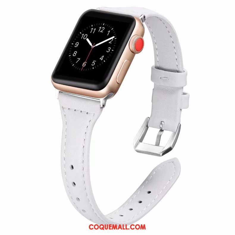 Étui Apple Watch Series 3 Cuir Véritable Côté Fin Violet, Coque Apple Watch Series 3