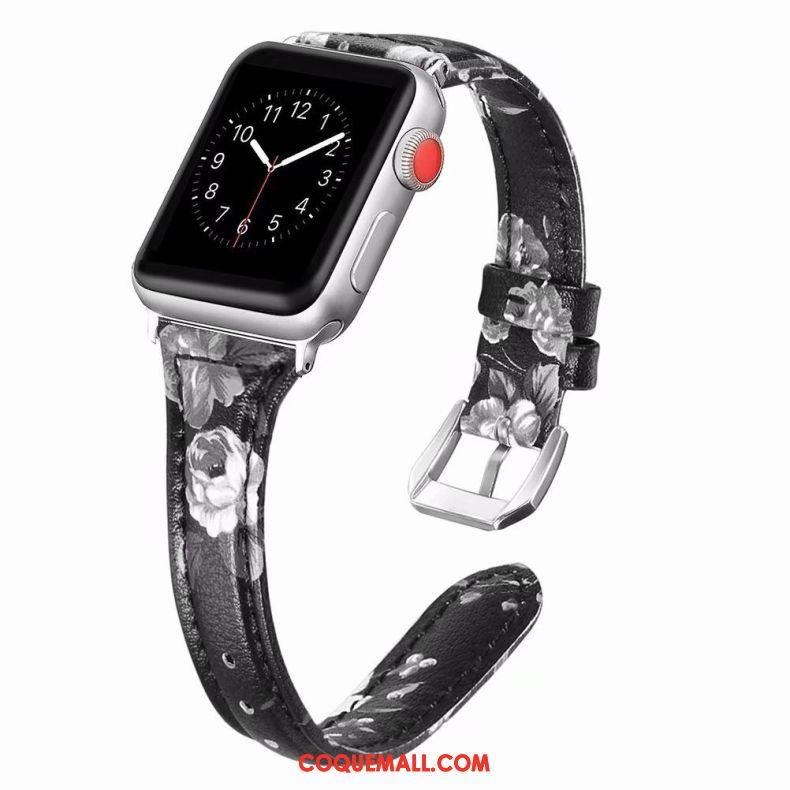 Étui Apple Watch Series 3 Cuir Véritable Côté Fin Violet, Coque Apple Watch Series 3