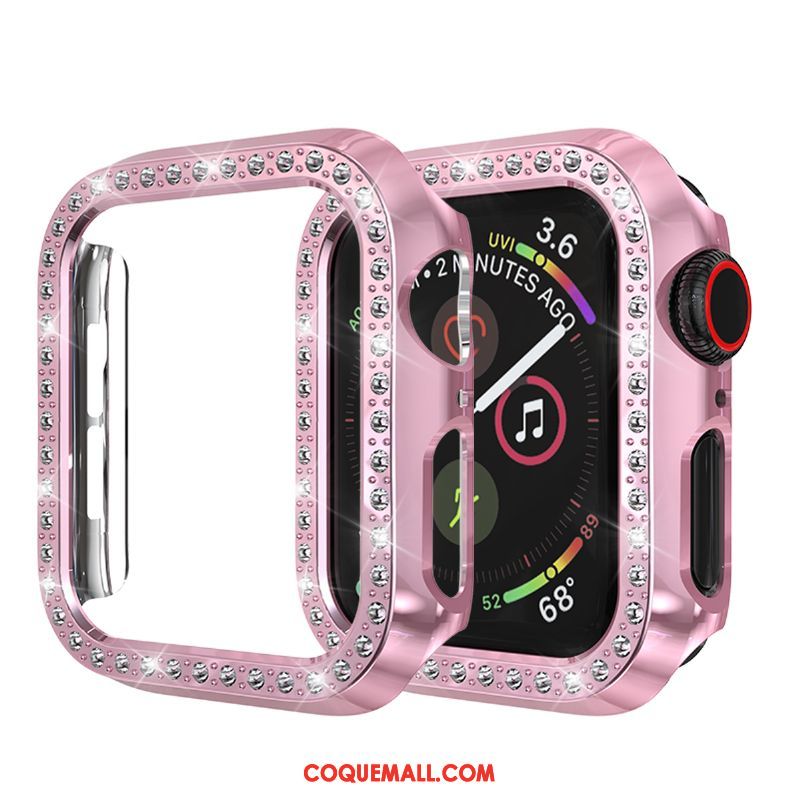 Étui Apple Watch Series 3 Protection Incruster Strass Incassable, Coque Apple Watch Series 3 Or