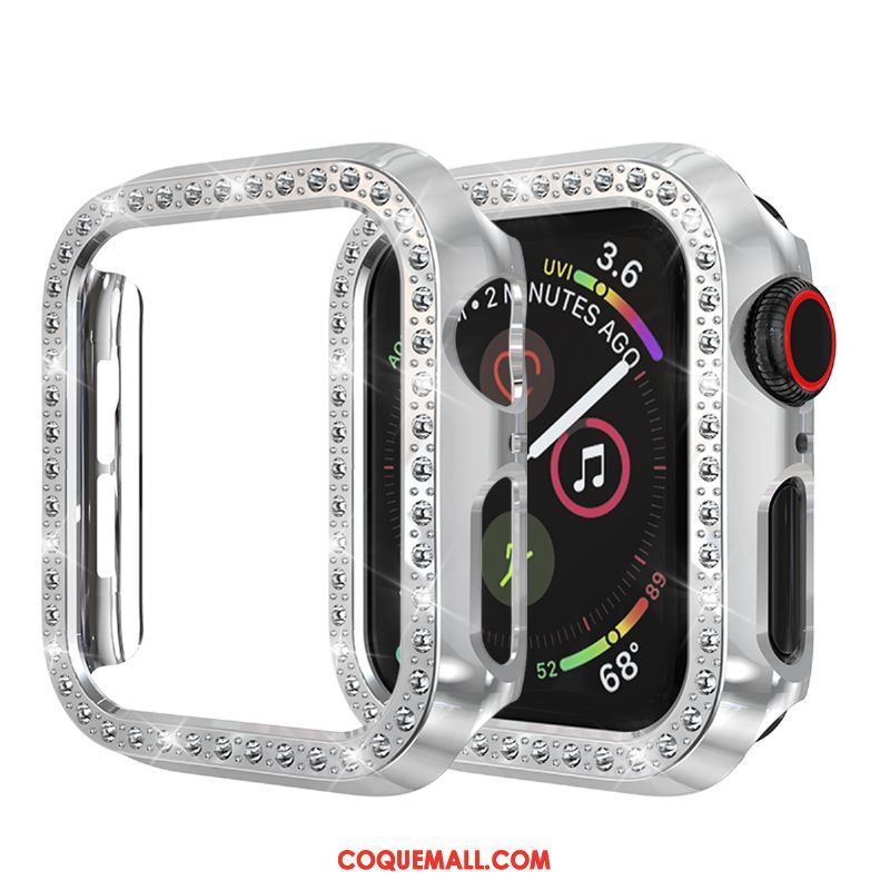 Étui Apple Watch Series 3 Protection Incruster Strass Incassable, Coque Apple Watch Series 3 Or