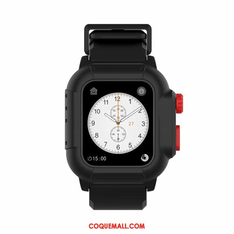 Étui Apple Watch Series 3 Tendance Noir Imperméable, Coque Apple Watch Series 3 Protection Running