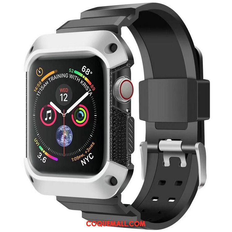 Étui Apple Watch Series 4 Armure Sport Incassable, Coque Apple Watch Series 4 Bleu Protection