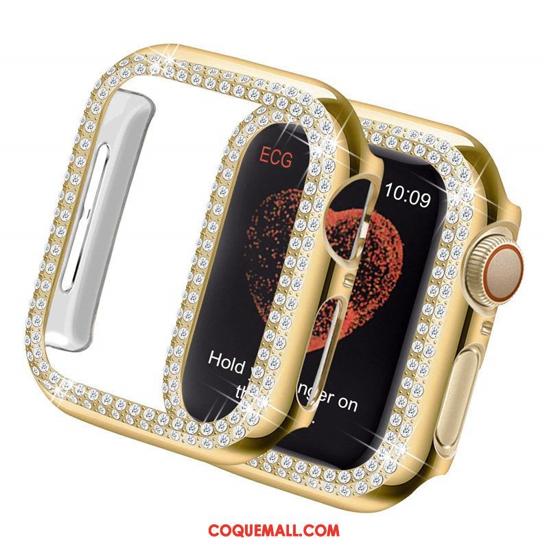 Étui Apple Watch Series 4 Protection Incruster Strass Or, Coque Apple Watch Series 4 Légères Border