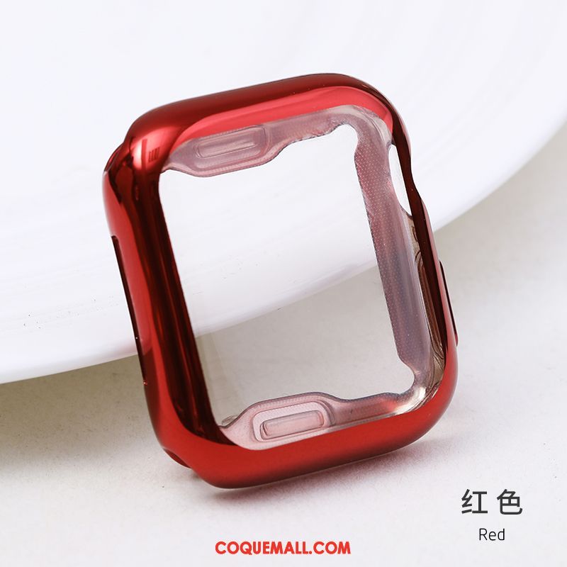 Étui Apple Watch Series 4 Protection Rouge Fluide Doux, Coque Apple Watch Series 4 Étoile Tout Compris