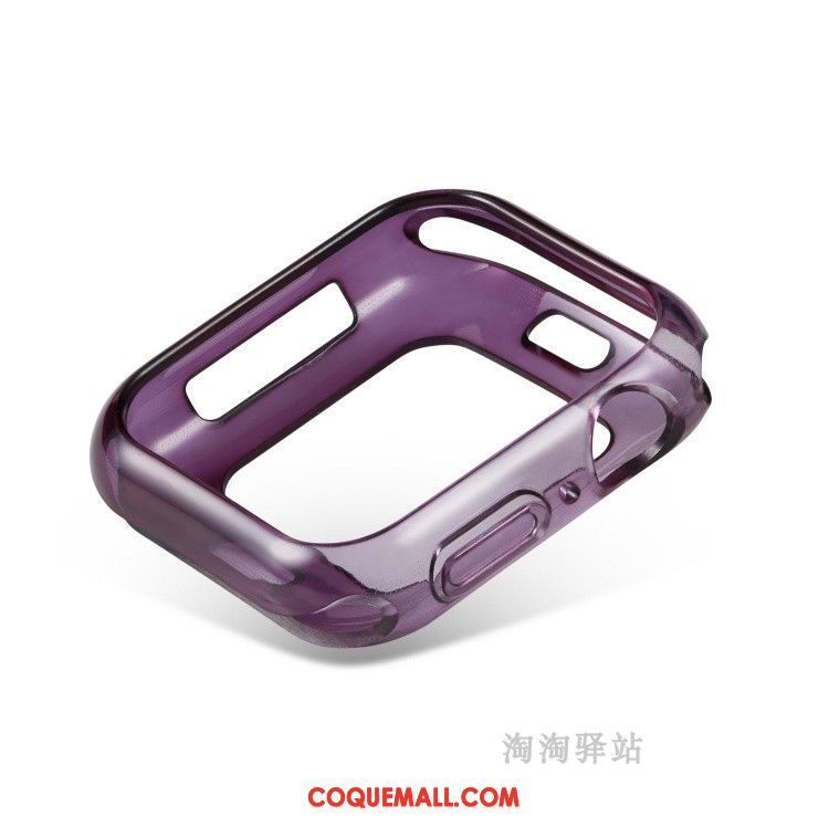 Étui Apple Watch Series 4 Silicone Protection Fluide Doux, Coque Apple Watch Series 4 Bicolore Violet