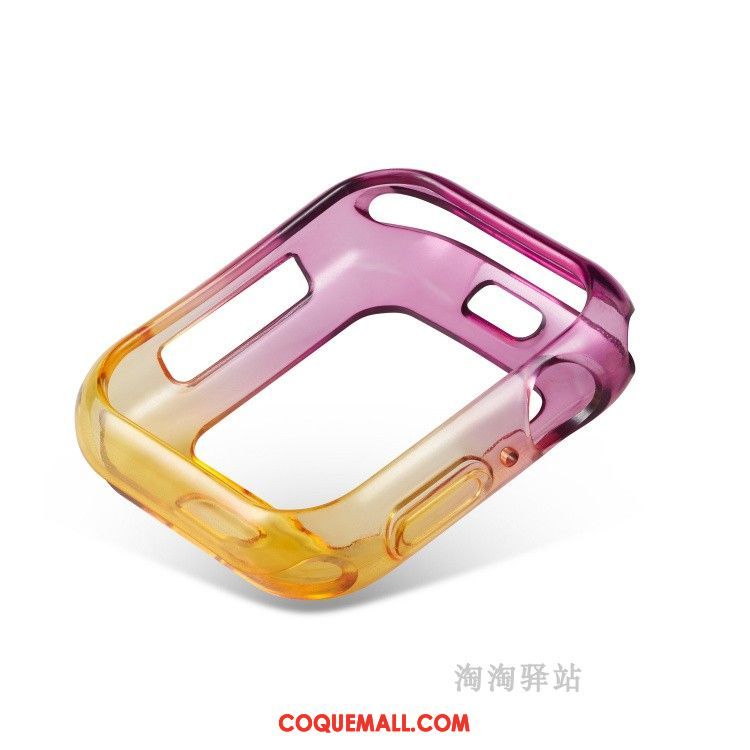 Étui Apple Watch Series 4 Silicone Protection Fluide Doux, Coque Apple Watch Series 4 Bicolore Violet