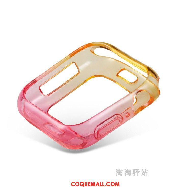 Étui Apple Watch Series 4 Silicone Protection Fluide Doux, Coque Apple Watch Series 4 Bicolore Violet