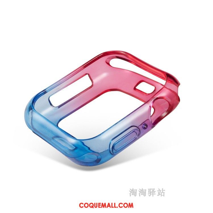 Étui Apple Watch Series 4 Silicone Protection Fluide Doux, Coque Apple Watch Series 4 Bicolore Violet