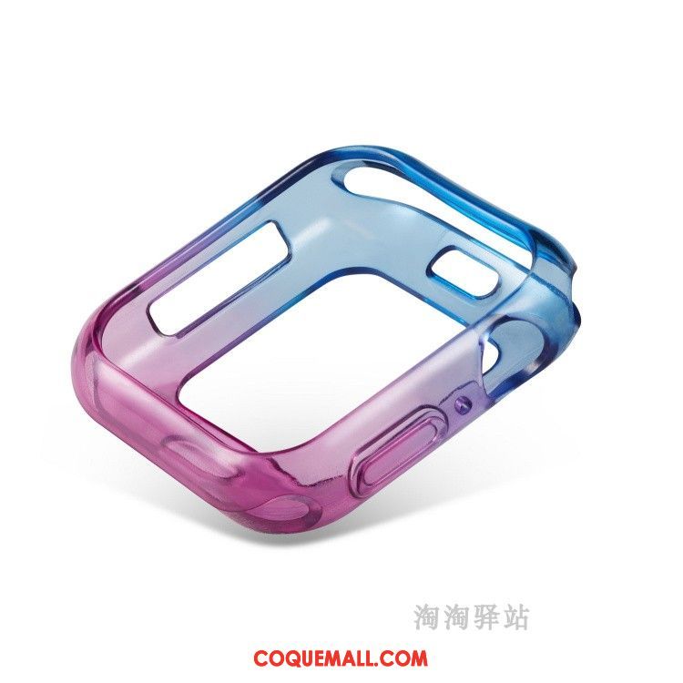 Étui Apple Watch Series 4 Silicone Protection Fluide Doux, Coque Apple Watch Series 4 Bicolore Violet