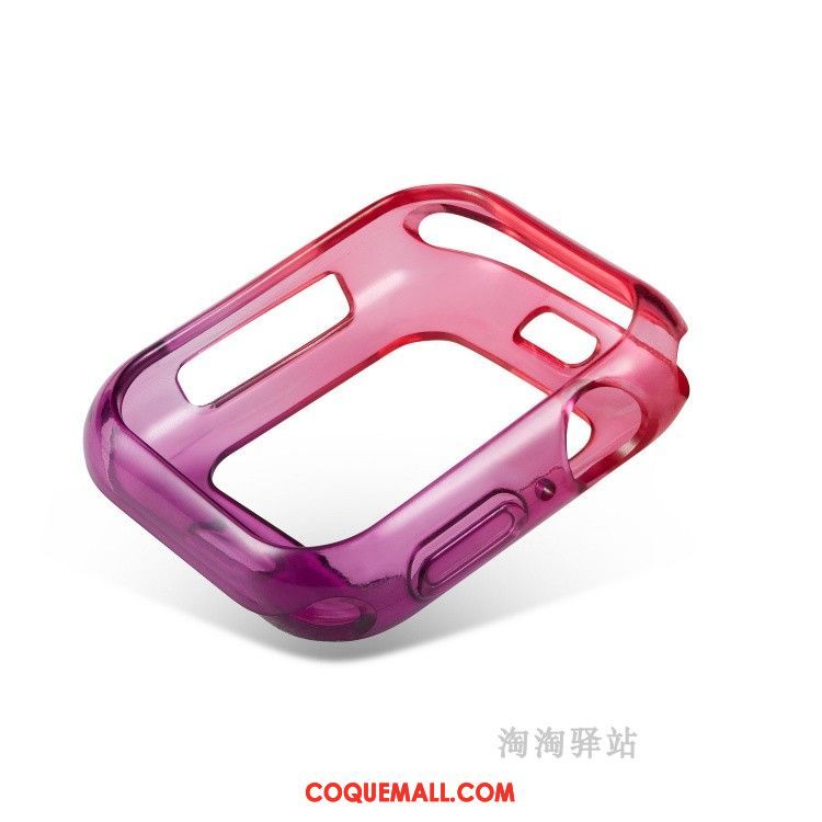 Étui Apple Watch Series 4 Silicone Protection Fluide Doux, Coque Apple Watch Series 4 Bicolore Violet