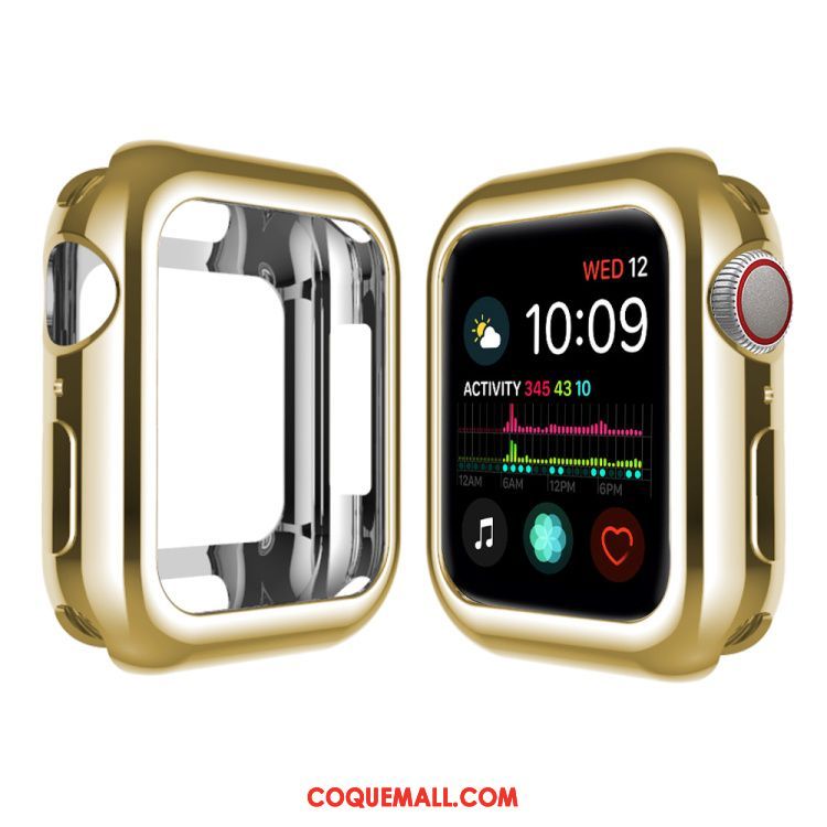 Étui Apple Watch Series 4 Silicone Rose Pu, Coque Apple Watch Series 4 Bordure Placage