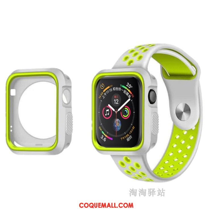 Étui Apple Watch Series 5 Incassable Silicone Sport, Coque Apple Watch Series 5 Respirant Fluide Doux