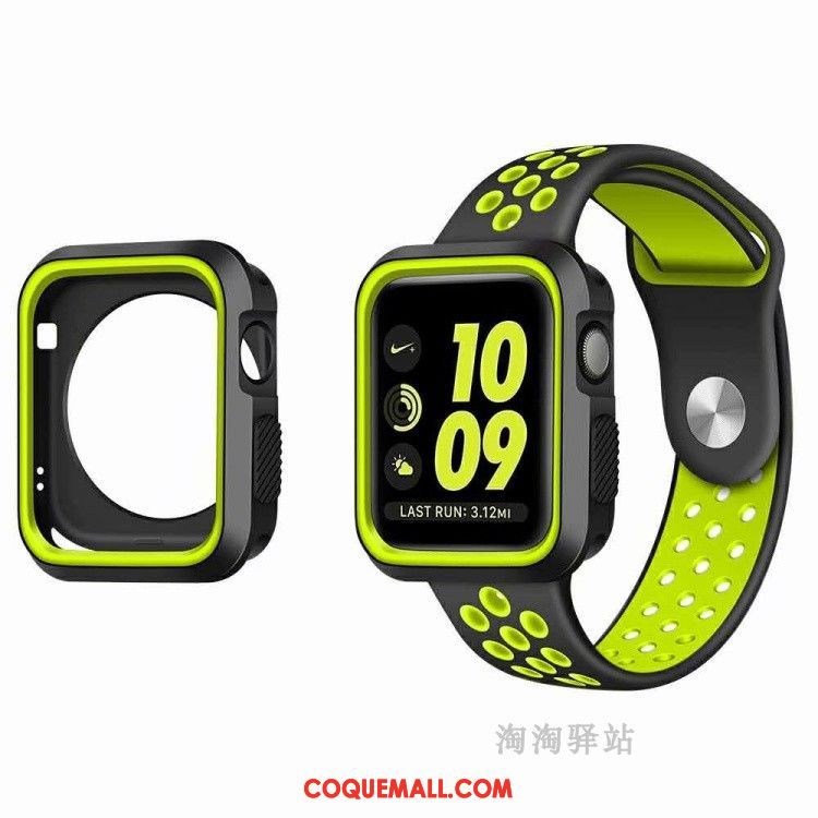 Étui Apple Watch Series 5 Incassable Silicone Sport, Coque Apple Watch Series 5 Respirant Fluide Doux