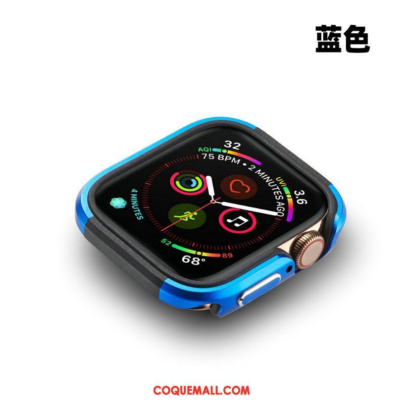 Étui Apple Watch Series 5 Métal Bleu Protection, Coque Apple Watch Series 5 Border Incassable