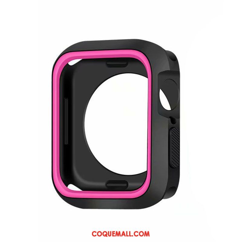 Étui Apple Watch Series 5 Protection Silicone Border, Coque Apple Watch Series 5 Bleu Tout Compris