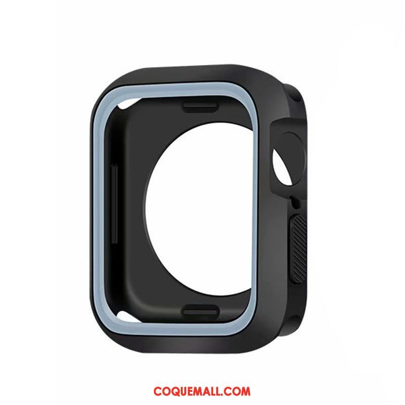 Étui Apple Watch Series 5 Protection Silicone Border, Coque Apple Watch Series 5 Bleu Tout Compris