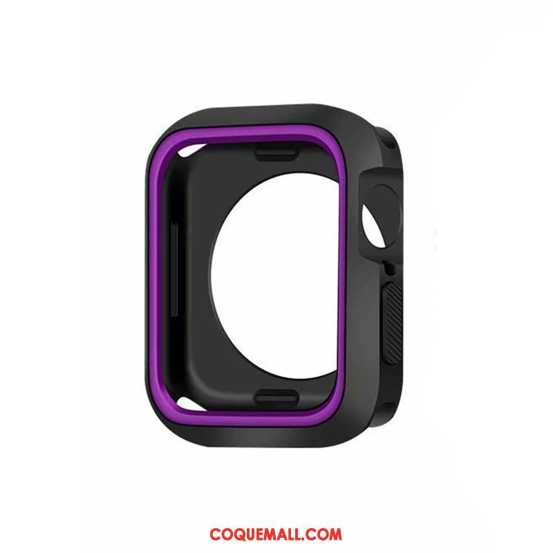 Étui Apple Watch Series 5 Protection Silicone Border, Coque Apple Watch Series 5 Bleu Tout Compris