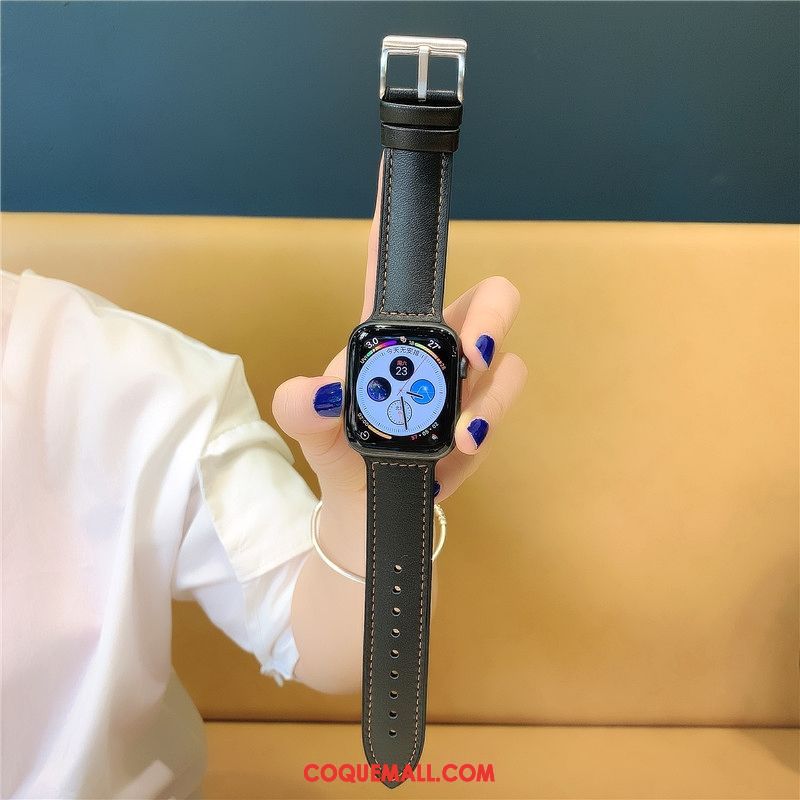 Étui Apple Watch Series 5 Silicone Vert Cuir, Coque Apple Watch Series 5